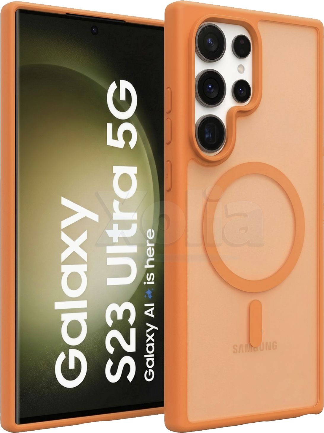 Xolia Back Cover for Samsung Galaxy S23 Ultra 5G (Orange, Shock Proof, Plastic, Silicon, Pack of: 1)