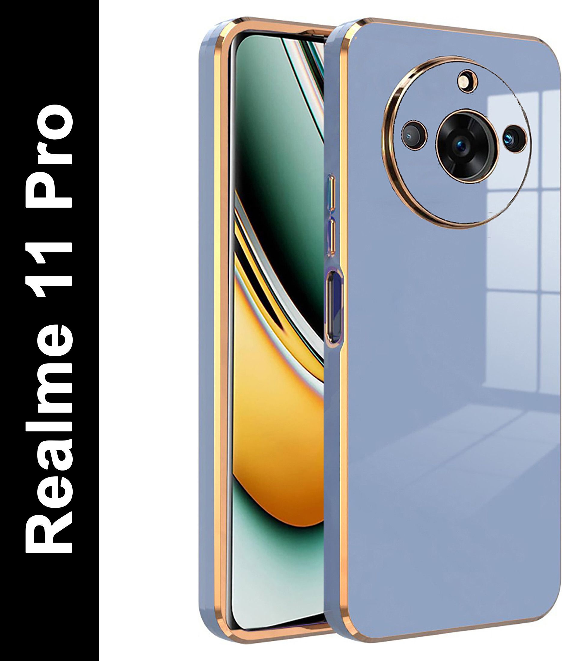 Micvir Back Cover for Realme 11 Pro (Blue, Electroplated, Silicon, Pack of: 1) — image 1 of 5