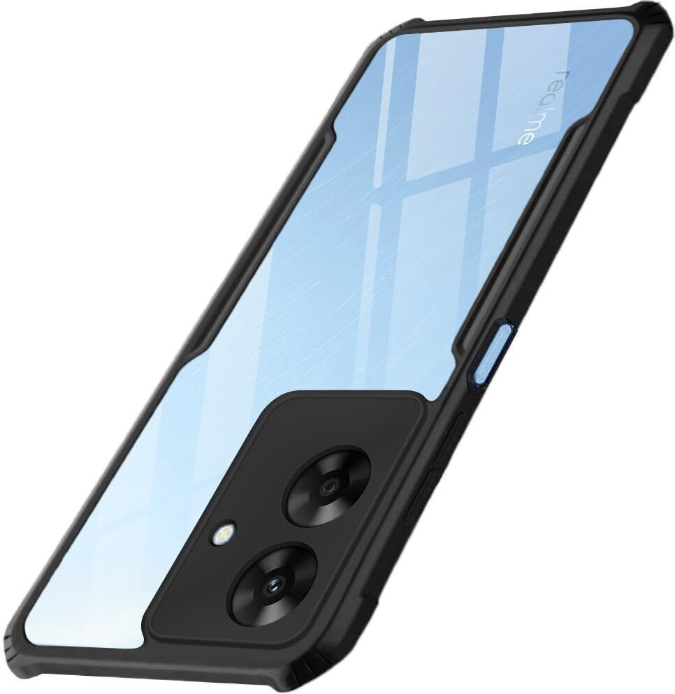 Micvir Back Cover for Realme Narzo N61 (Transparent, Black, Shock Proof, Polycarbonate, Pack of: 1)