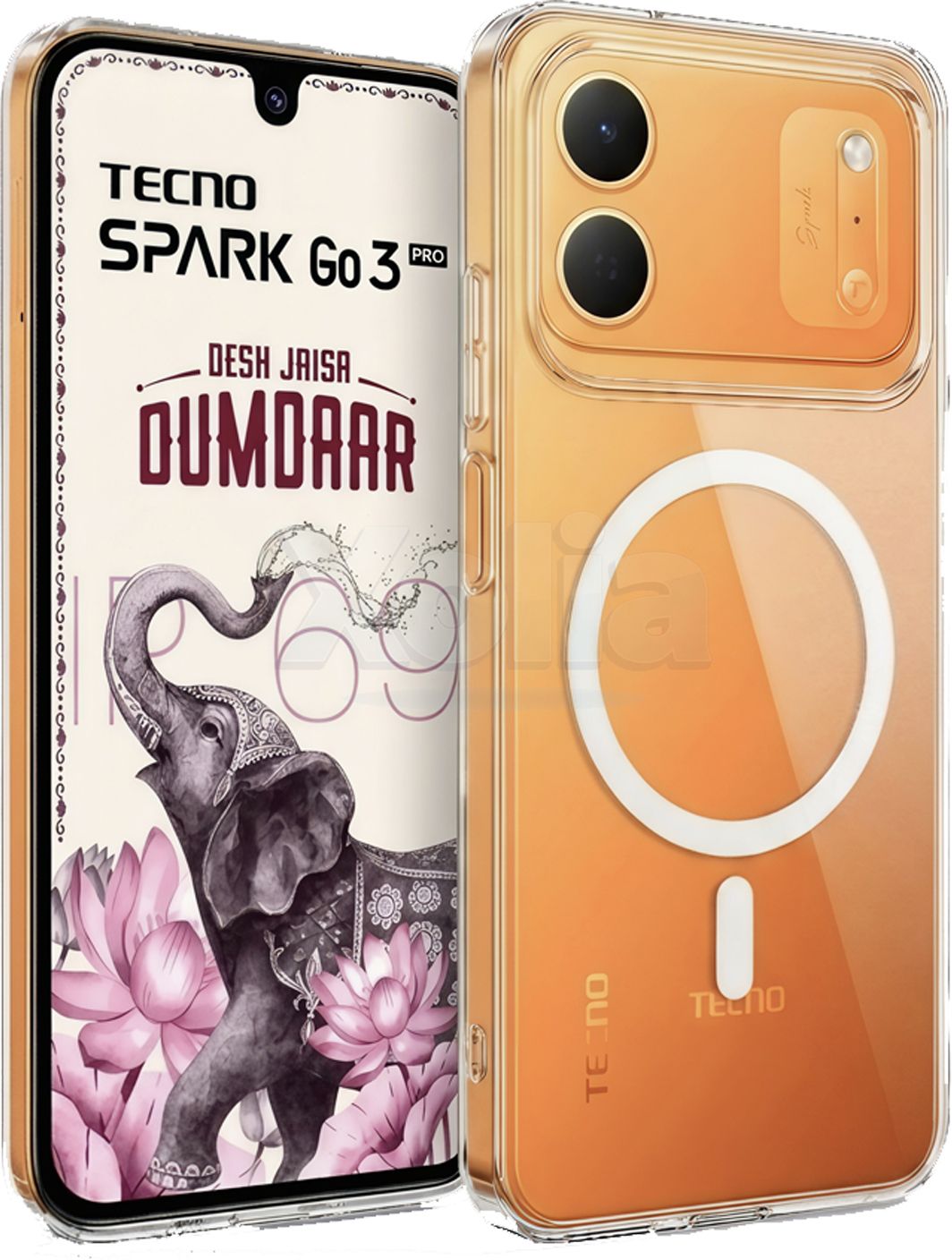 Xolia Back Cover for Tecno Spark Go 3 Pro 5G (Transparent, Shock Proof, Polycarbonate, Pack of: 1)
