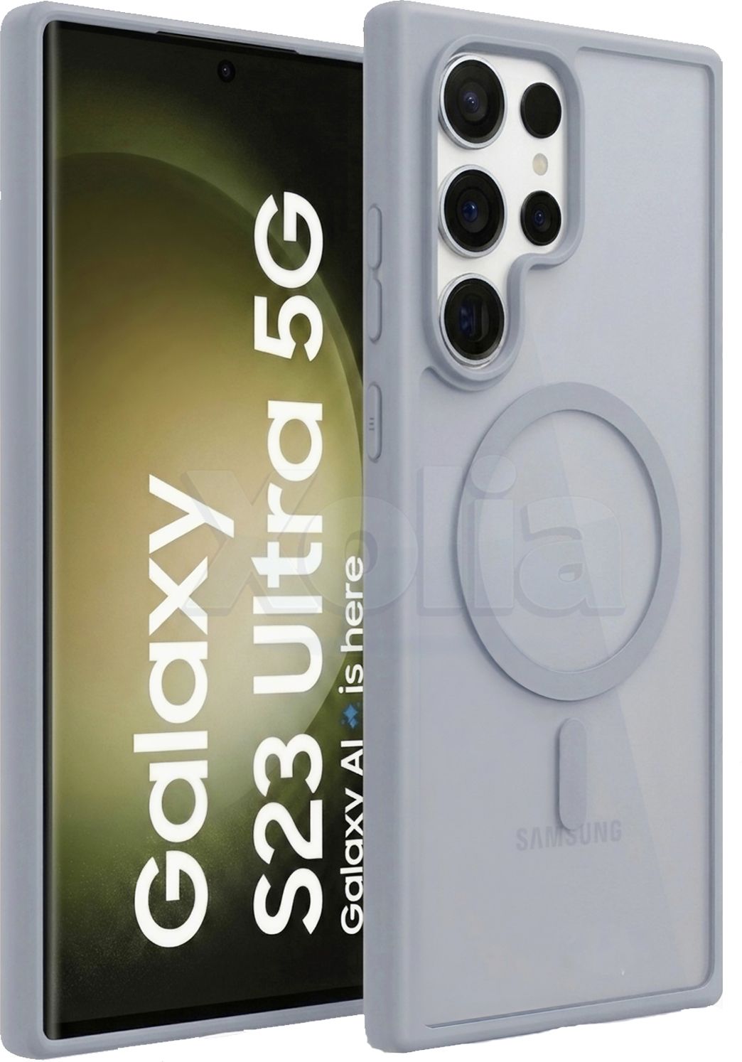 Xolia Back Cover for Samsung Galaxy S23 Ultra 5G (Grey, Shock Proof, Polycarbonate, Silicon, Pack of: 1)