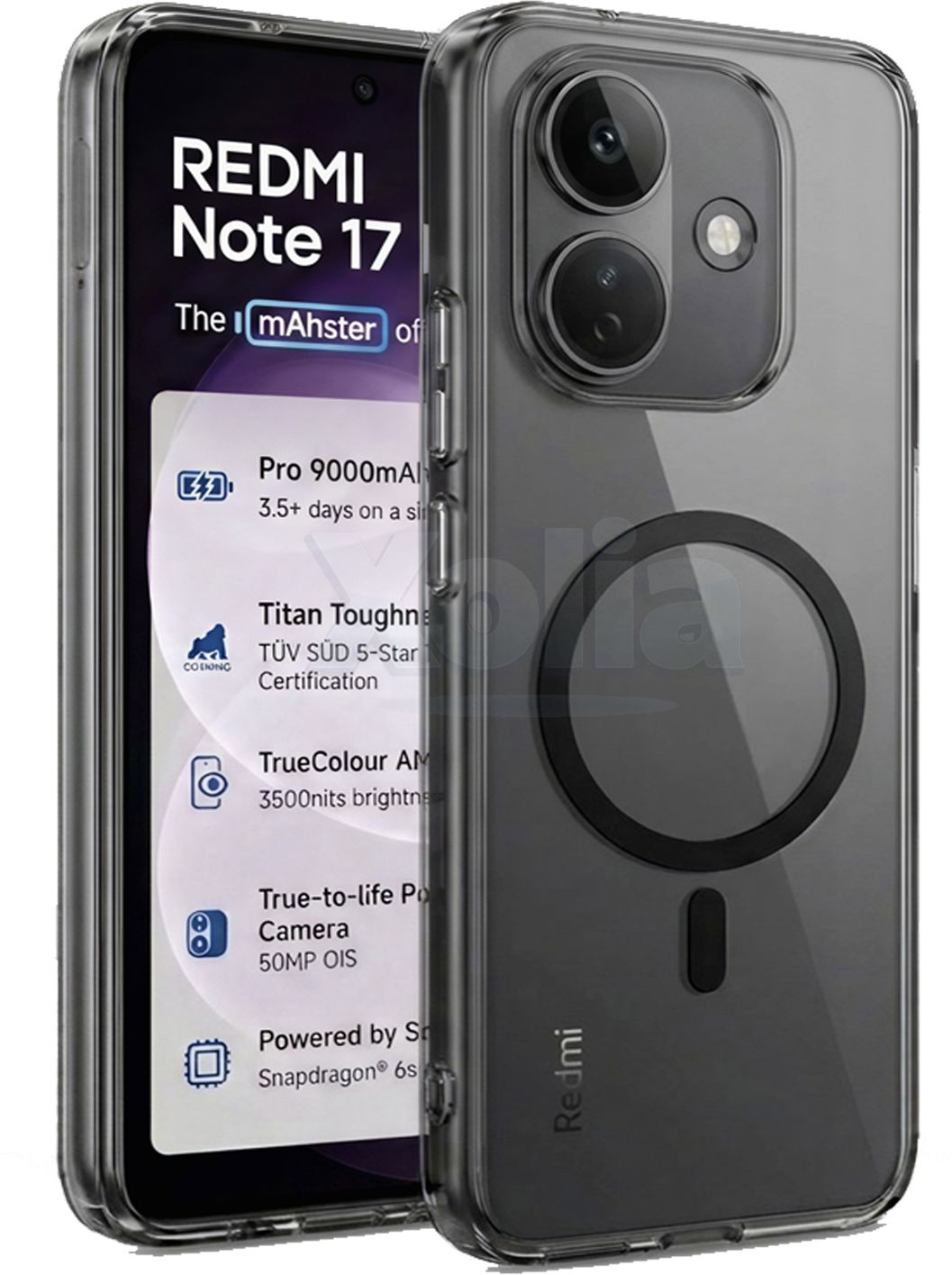 Xolia Back Cover for Redmi Note 17 Pro 5G (Black, Shock Proof, Polycarbonate, Pack of: 1)