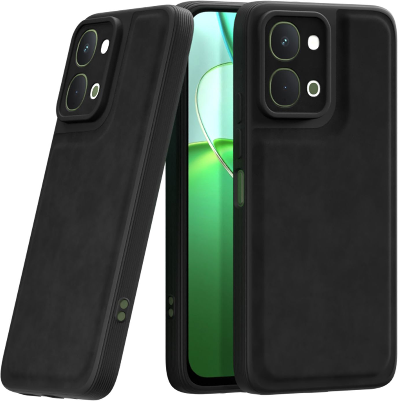 Xolia Back Cover for Vivo T5x 5G (Black, Camera Bump Protector, Artificial Leather, Pack of: 1) — image 1 of 5