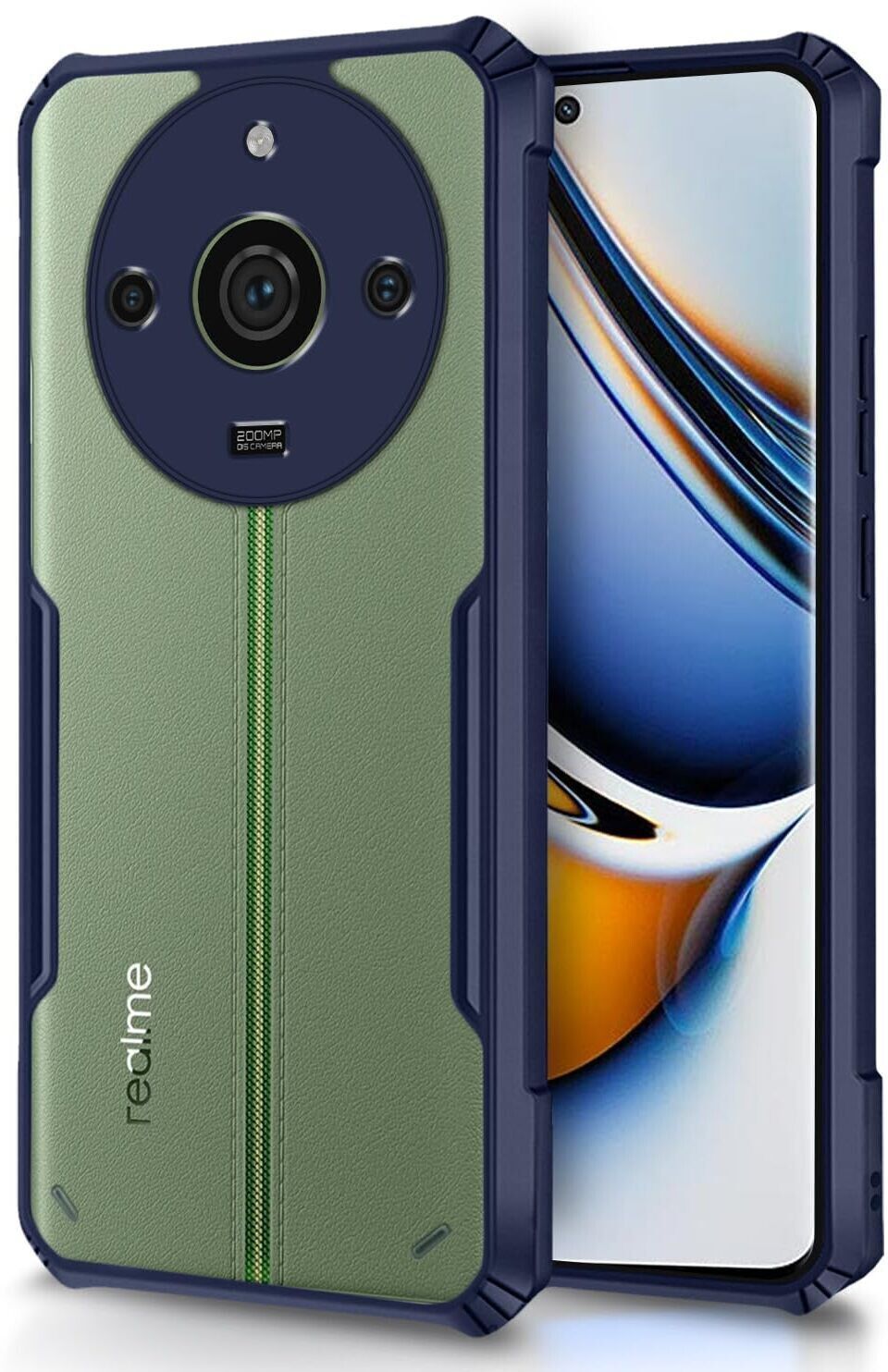 Micvir Back Cover for Realme 11 Pro (Transparent, Blue, Shock Proof, Polycarbonate, Pack of: 1)