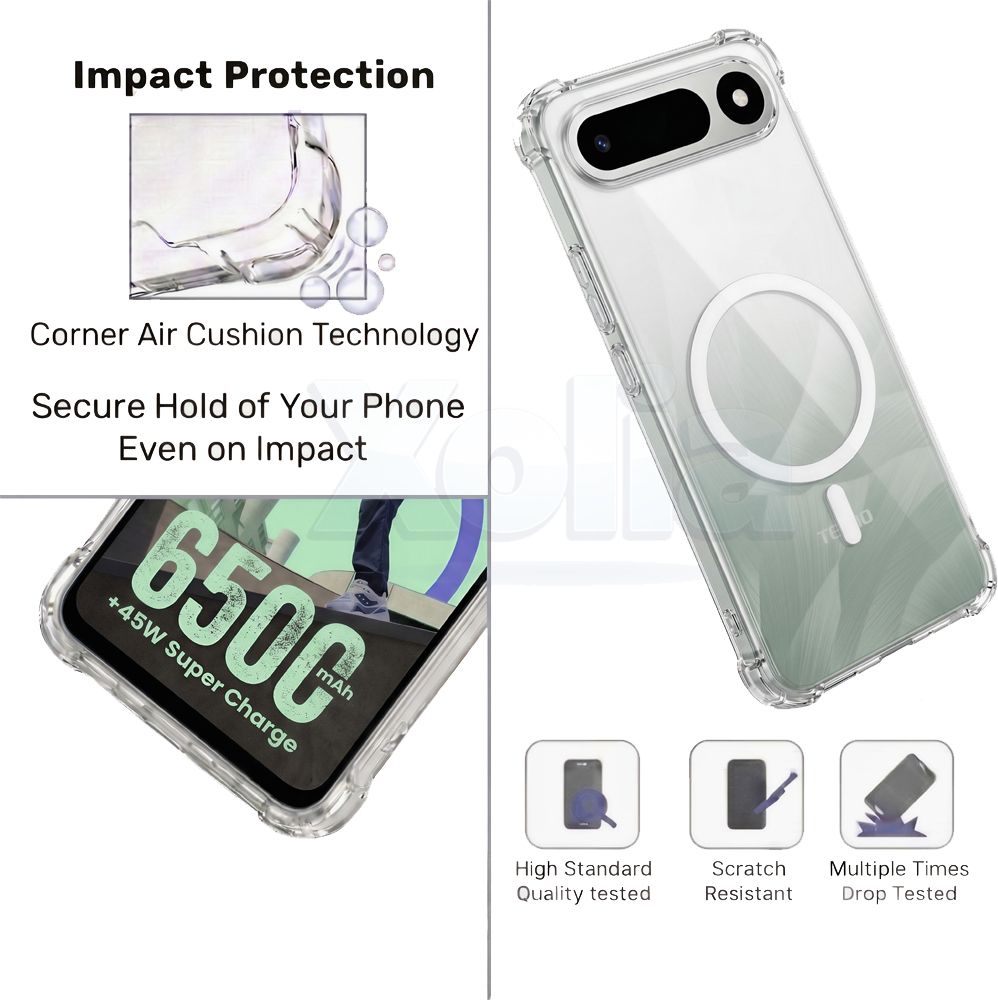 Xolia Back Cover for Tecno POP X 5G (Transparent, Shock Proof, Polycarbonate, Silicon, Pack of: 1) — image 3 of 4