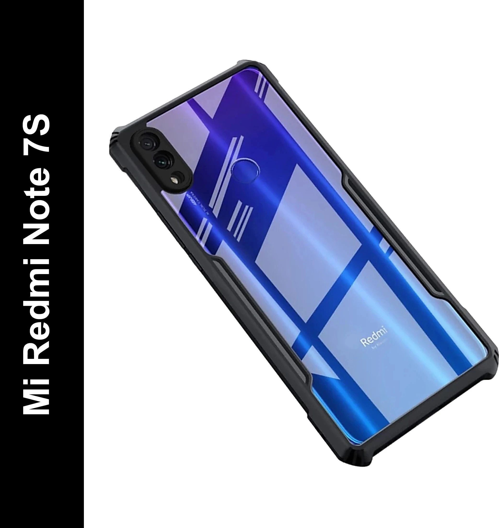 Micvir Back Cover for Mi Redmi Note 7 Pro, 7, 7S (Transparent, Black, Shock Proof, Polycarbonate, Pack of: 1)