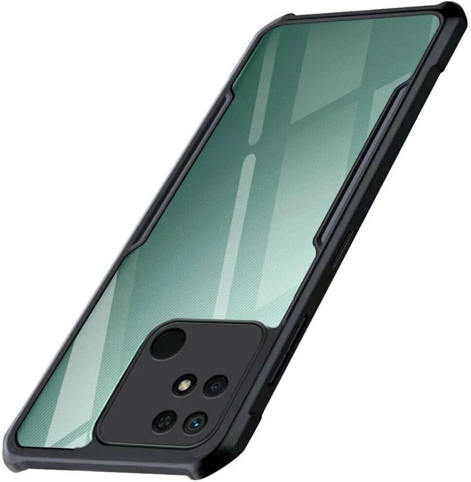 Micvir Back Cover for Redmi 10 Power (Transparent, Black, Shock Proof, Polycarbonate, Pack of: 1)