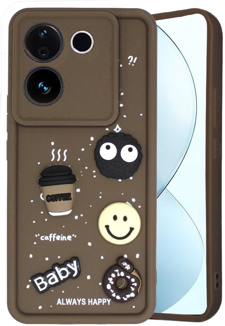 Micvir Back Cover for iQOO Z9s Pro 5G (Brown, Silicon, Pack of: 1)