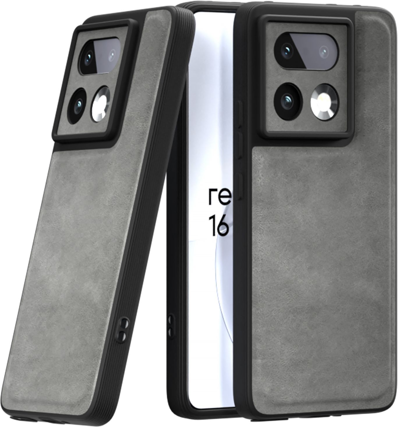 Xolia Back Cover for Realme 16 Pro Plus 5G (Grey, Camera Bump Protector, Artificial Leather, Pack of: 1)
