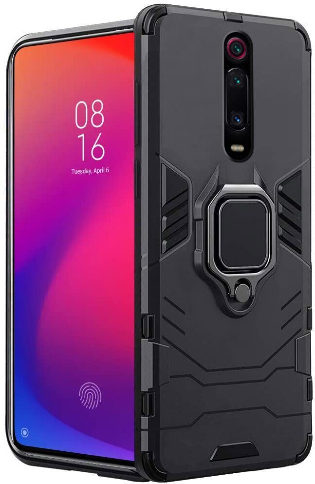 Micvir Back Cover for Mi K20 Pro (Transparent, Black, Shock Proof, Plastic, Silicon, Pack of: 1)