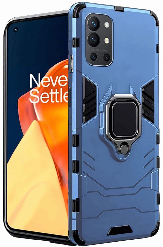 Micvir Back Cover for OnePlus 9R (Transparent, Blue, Shock Proof, Pack of: 1)