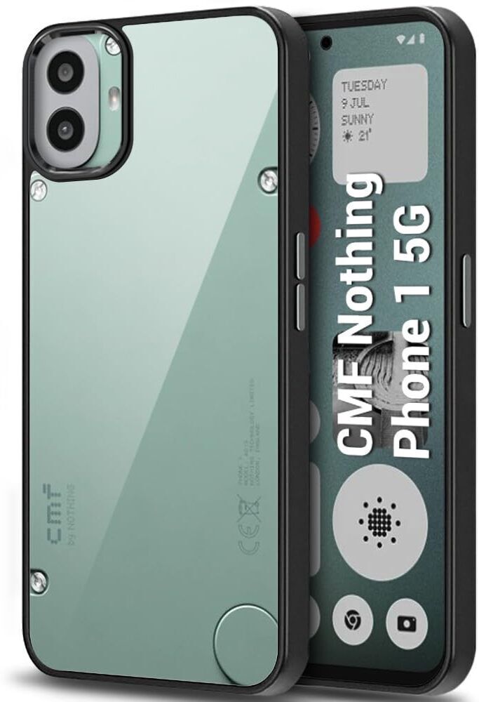 Micvir Back Cover for CMF by Nothing Phone 1 (Transparent, Black, Shock Proof, Plastic, Silicon, Pack of: 1)