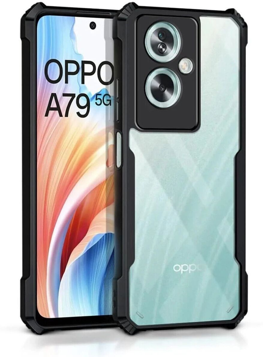 Micvir Back Cover for OPPO A79 5G (Transparent, Black, Shock Proof, Polycarbonate, Pack of: 1)