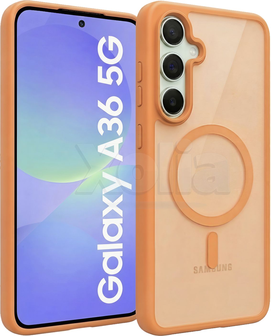 Xolia Back Cover for Samsung Galaxy A36 5G (Orange, Shock Proof, Polycarbonate, Silicon, Pack of: 1)