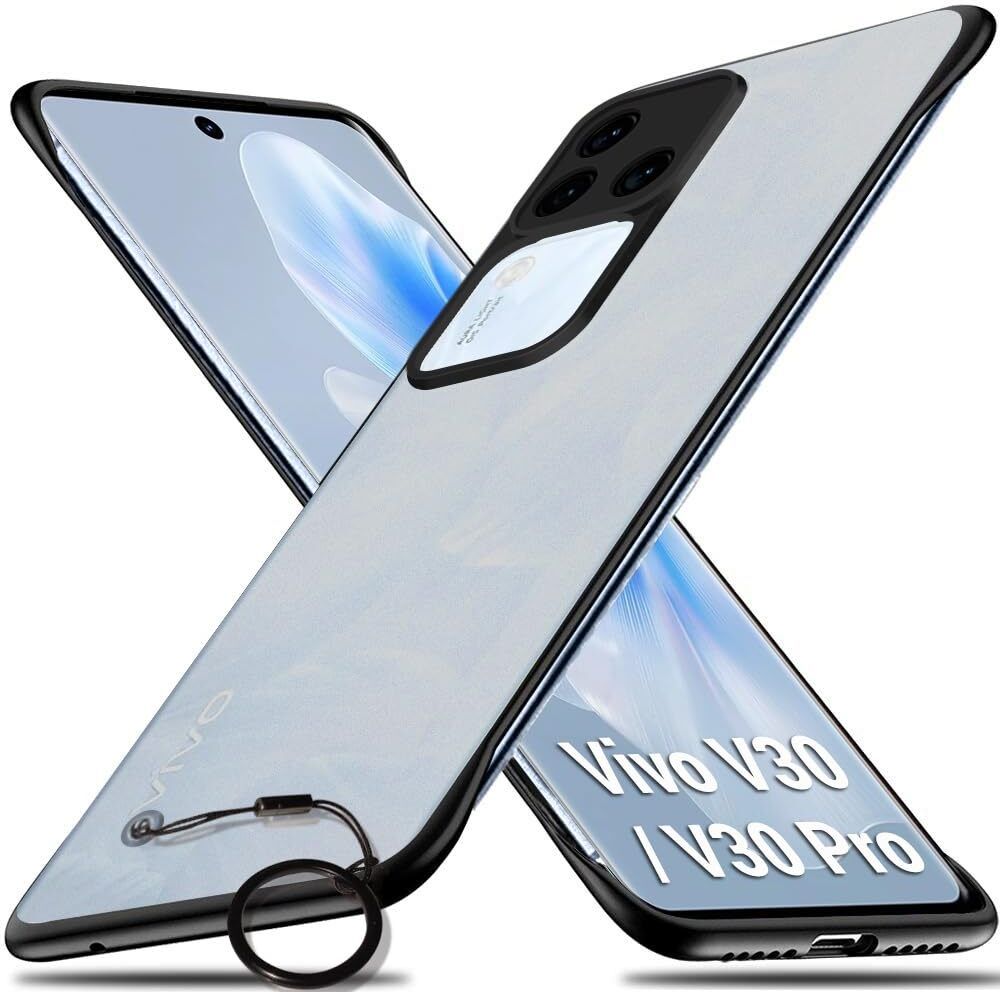 Micvir Back Cover for Vivo V30 5G (Black, Plastic, Pack of: 1)