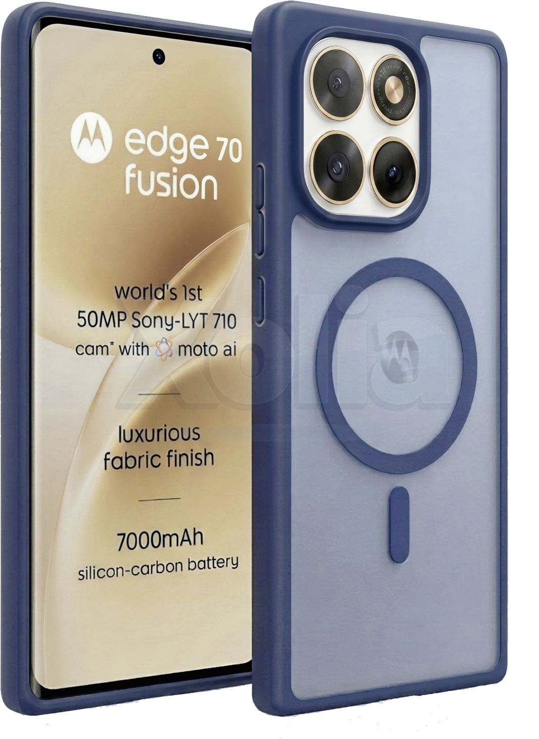 Xolia Back Cover for MOTOROLA Edge 70 Fusion 5G (Blue, Shock Proof, Polycarbonate, Silicon, Pack of: 1)