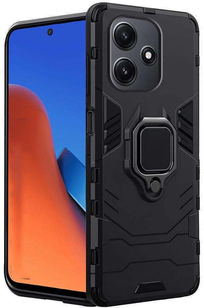 Micvir Back Cover for Realme C65 5G (Transparent, Black, Shock Proof, Plastic, Silicon, Pack of: 1)