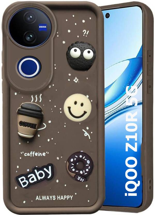 Micvir Back Cover for iQOO Z10R 5G (Brown, Silicon, Pack of: 1) — image 1 of 1