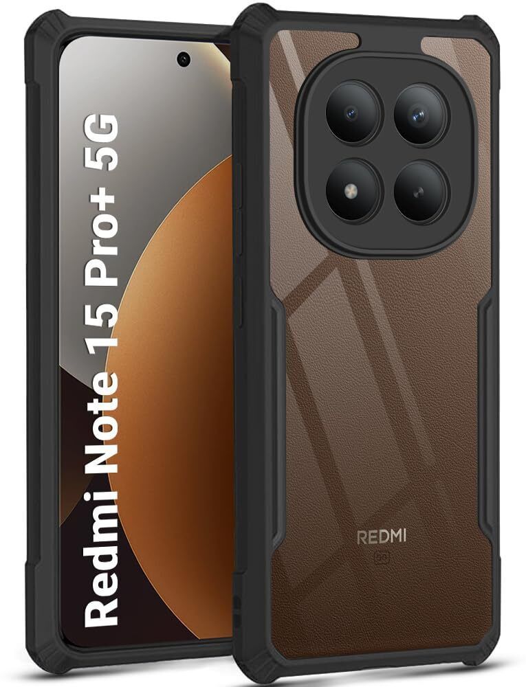 Xolia Back Cover for Poco M8 Pro 5G (Transparent, Black, Shock Proof, Polycarbonate, Pack of: 1)