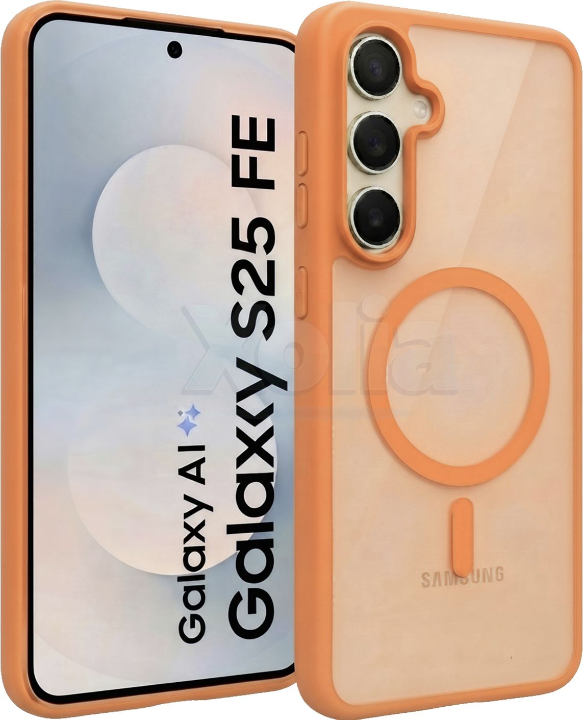 Xolia Back Cover for Samsung Galaxy S25 FE 5G (Orange, Shock Proof, Polycarbonate, Silicon, Pack of: 1)