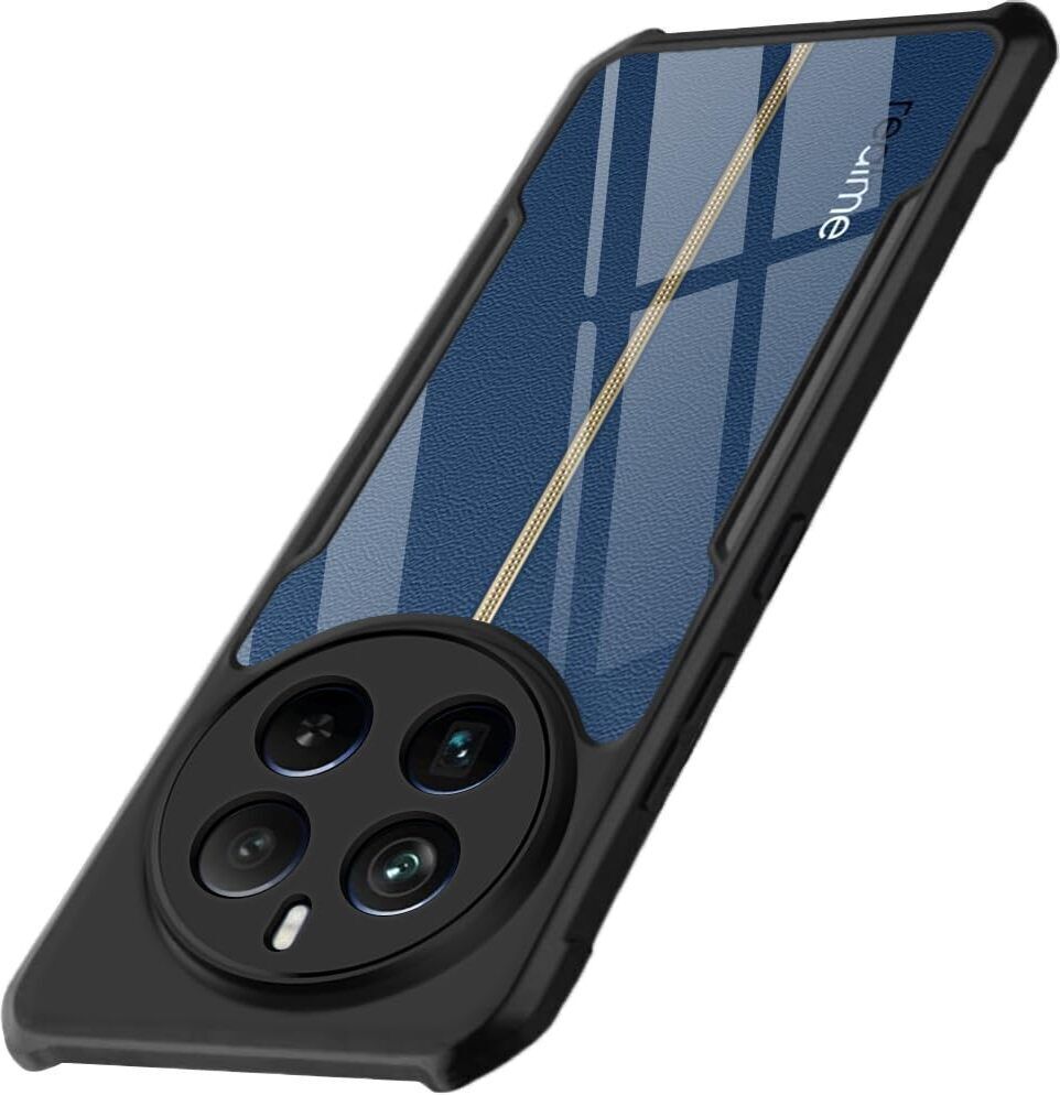 Micvir Back Cover for Realme 12 Pro Plus 5G (Transparent, Black, Shock Proof, Polycarbonate, Pack of: 1)