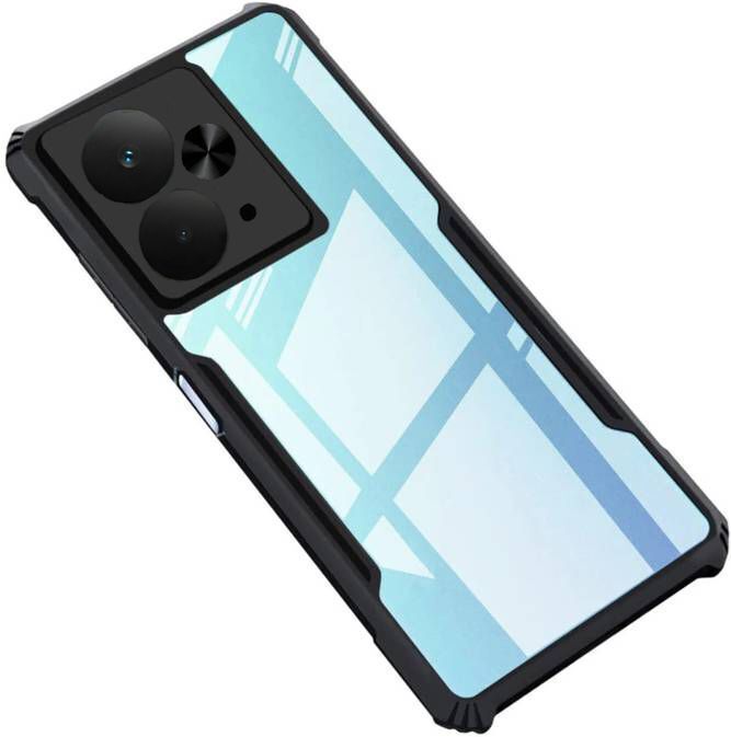 Micvir Back Cover for Realme 14T 5G (Transparent, Black, Shock Proof, Polycarbonate, Pack of: 1)