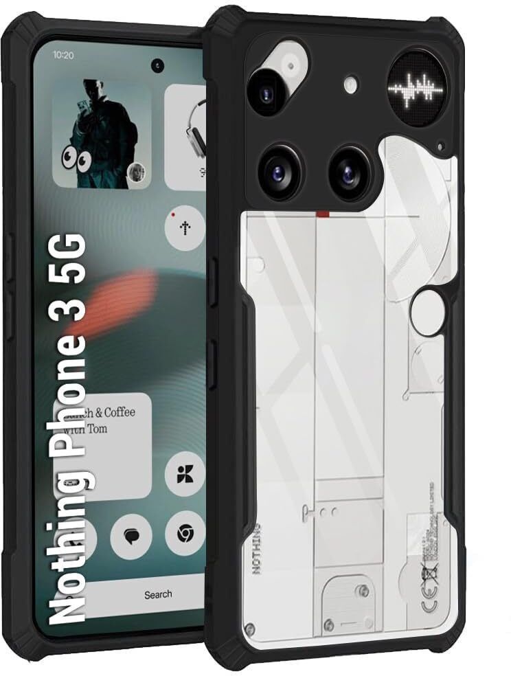 Micvir Back Cover for Nothing Phone 3 5G (Transparent, Black, Shock Proof, Polycarbonate, Pack of: 1)