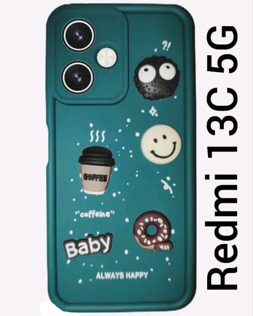 Micvir Back Cover for Redmi 13C 5G (Green, Silicon, Pack of: 1)