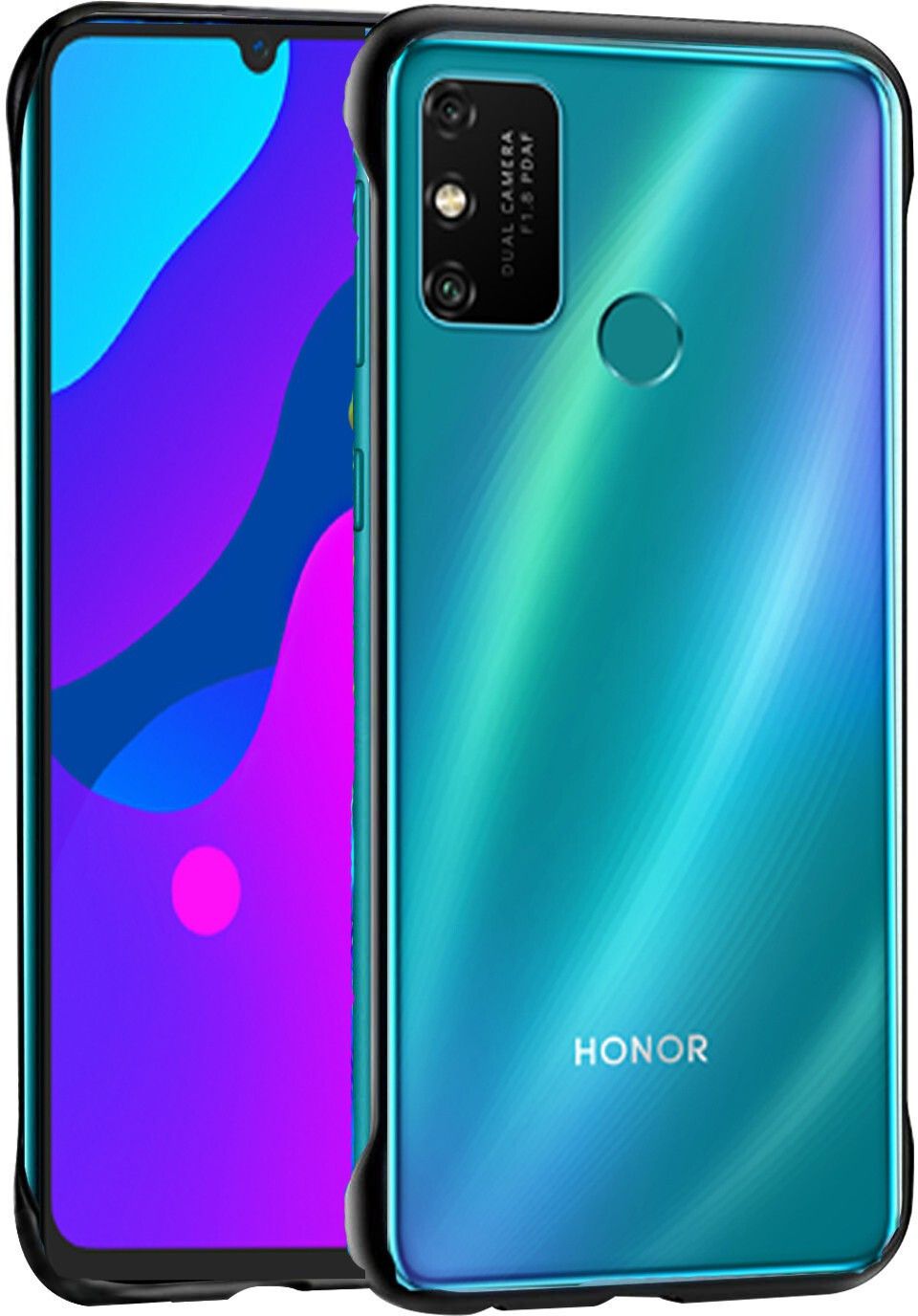 Micvir Back Cover for Honor 9A (Black, Grip Case, Pack of: 1)