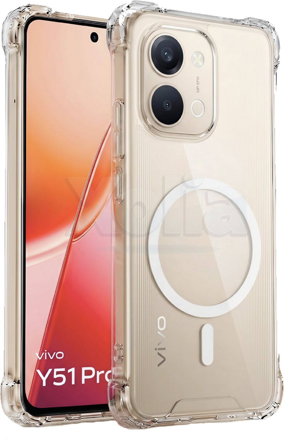 Xolia Back Cover for Vivo Y51 Pro 5G (Transparent, Shock Proof, Polycarbonate, Silicon, Pack of: 1)