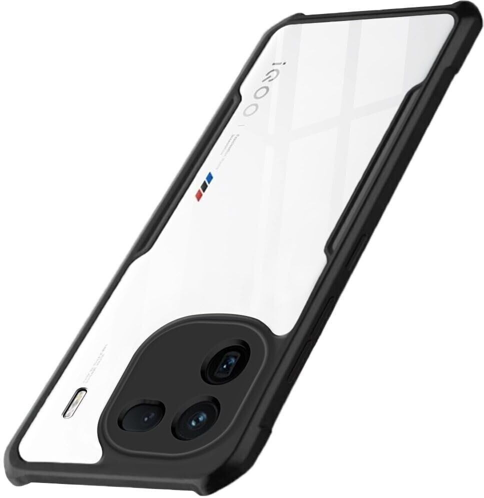 Micvir Back Cover for iQOO 12 5G (Transparent, Black, Shock Proof, Polycarbonate, Pack of: 1)