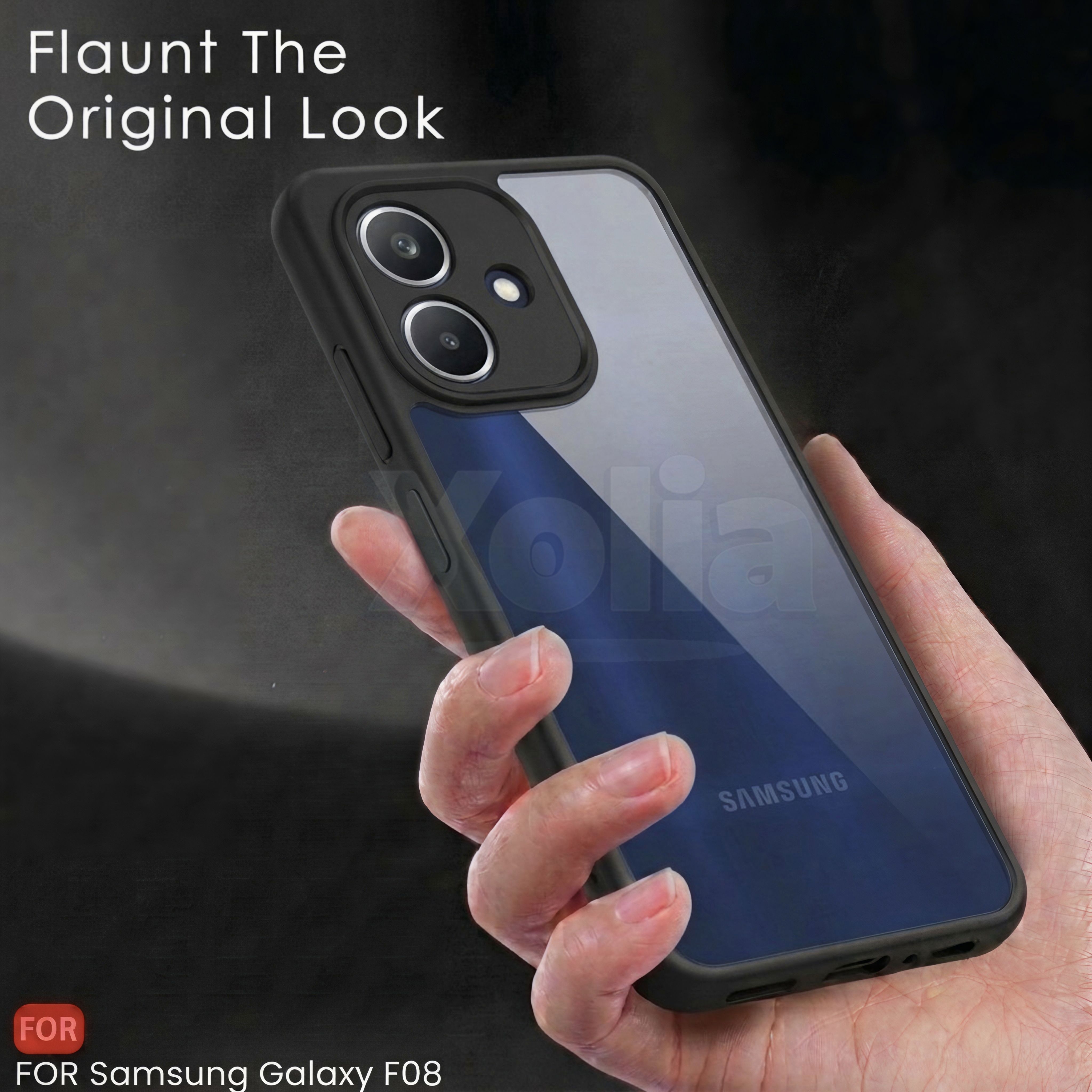 Xolia Back Cover for SAMSUNG Galaxy F08 5G (Transparent, Black, Shock Proof, Plastic, Silicon, Pack of: 1) — image 4 of 4