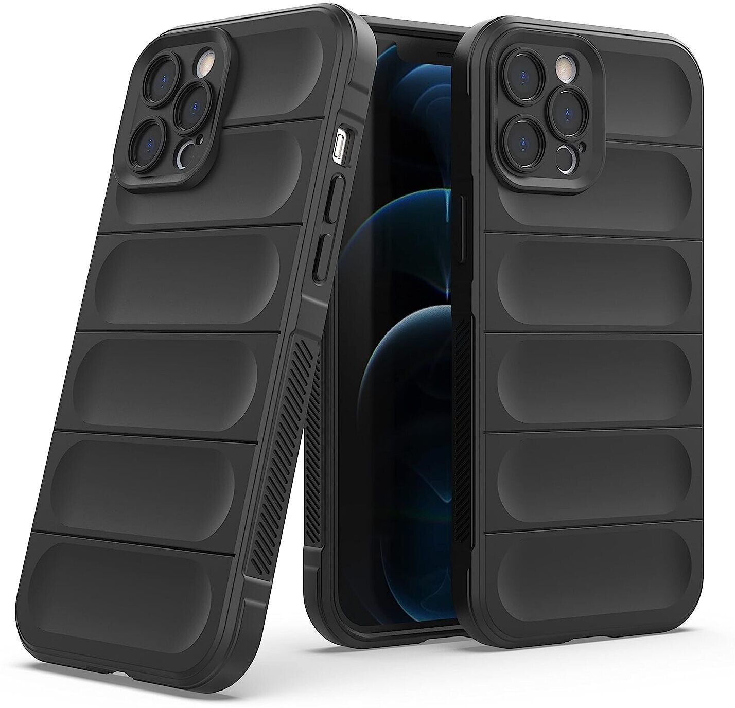 Micvir Back Cover for Apple iPhone 13 Pro (Black, 3D Case, Silicon, Pack of: 1)