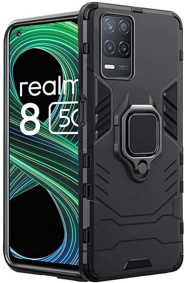 Xolia Back Cover for Realme 8 5G, Realme 8s 5G, Realme Narzo 30 5G (Black, Shock Proof, Plastic, Silicon, Pack of: 1)