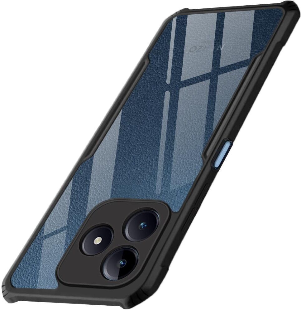Micvir Back Cover for Realme Narzo N63 (Transparent, Black, Shock Proof, Polycarbonate, Pack of: 1)