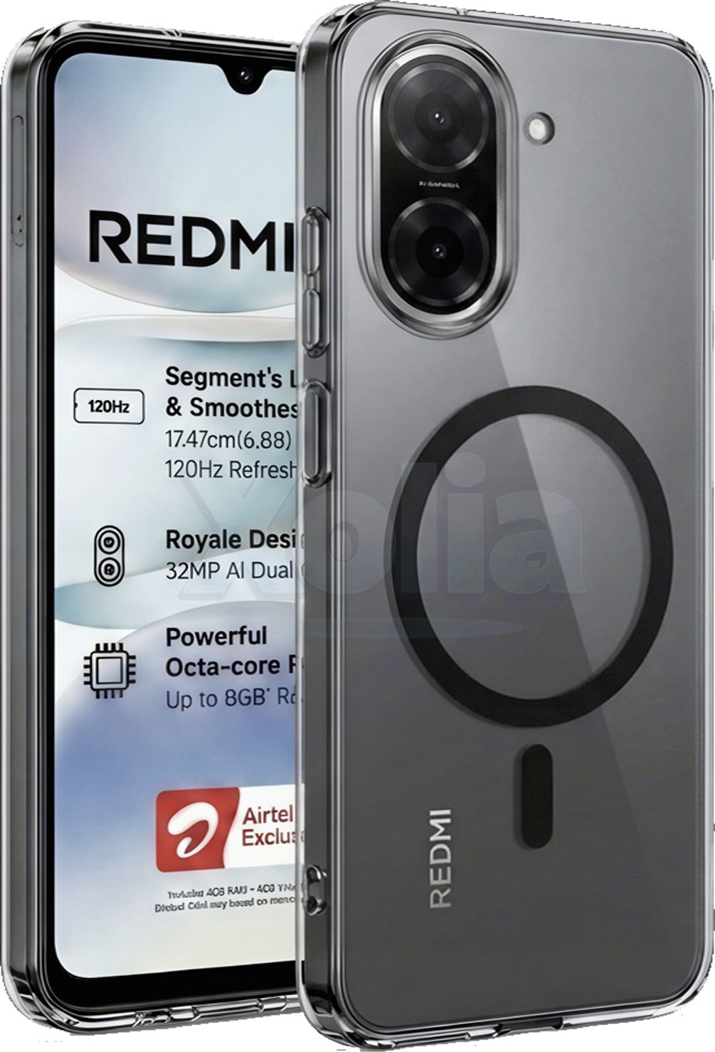 Xolia Anti Yellow Back Cover for Redmi A5 (Black, Anti-Yellow, Polycarbonate, Pack of: 1)