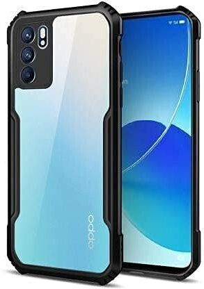 Micvir Back Cover for Oppo A16 (Transparent, Black, Shock Proof, Polycarbonate, Pack of: 1)