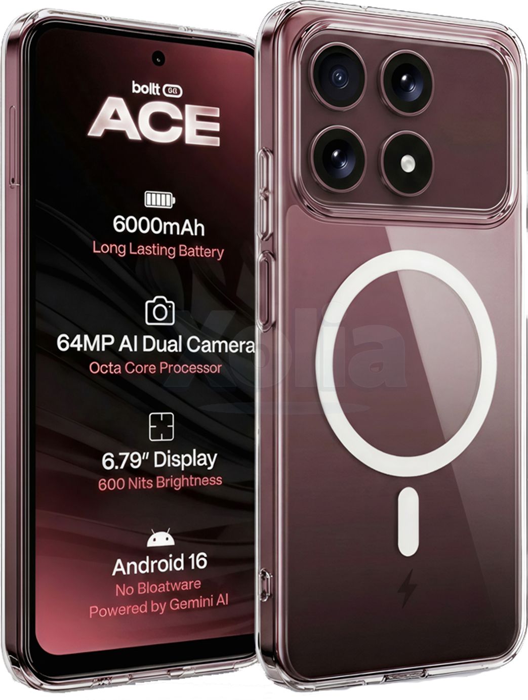 Xolia Back Cover for boltt ACE 5G (Transparent, Shock Proof, Polycarbonate, Pack of: 1)