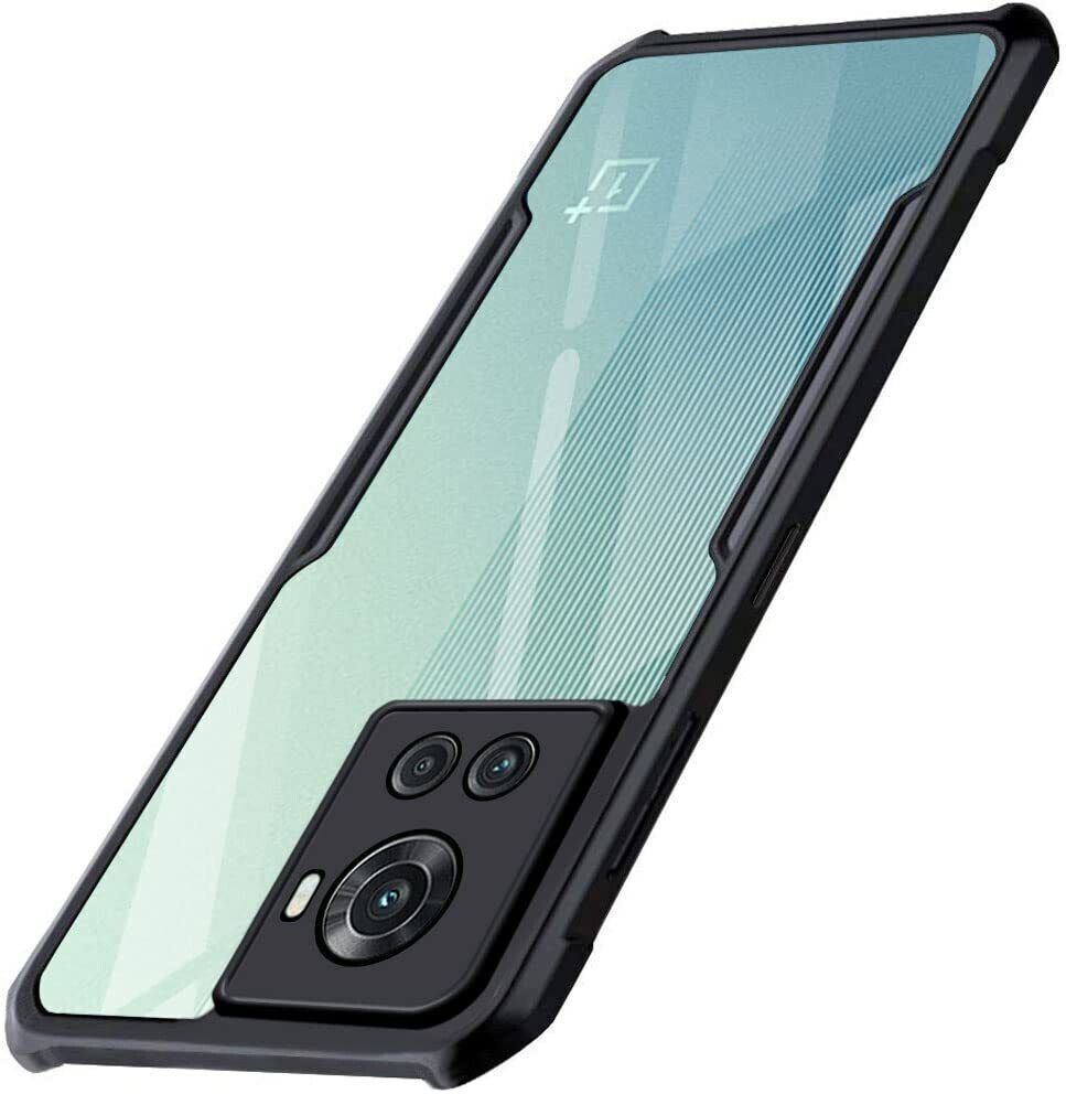 Micvir Back Cover for OnePlus 10R 5G (Transparent, Black, Shock Proof, Polycarbonate, Pack of: 1)