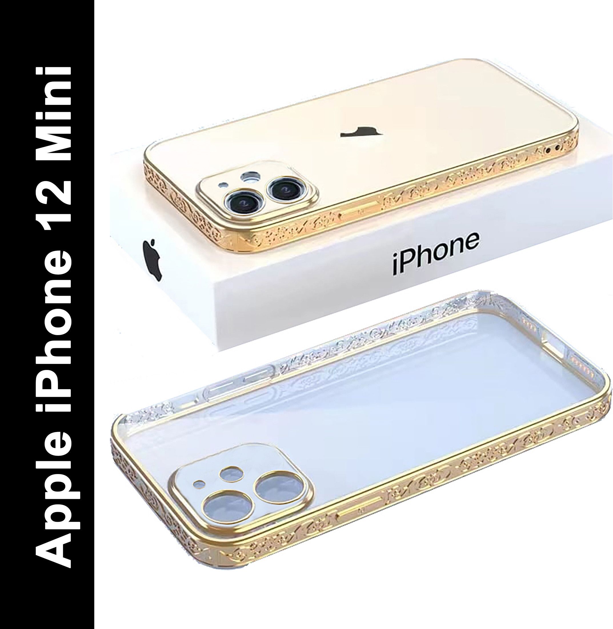 Micvir Back Cover for Apple iPhone 12 Mini (Gold, Silicon, Pack of: 1)