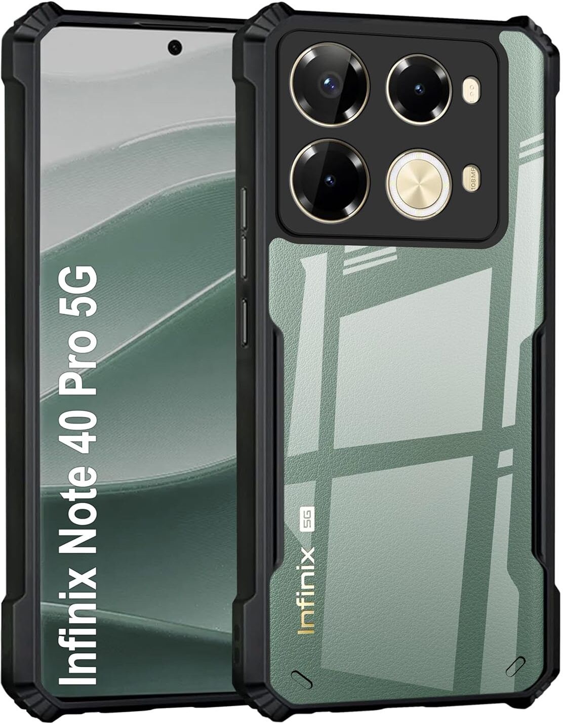 Black Border - Transparent Back iPaky Mobile Back Cover Case