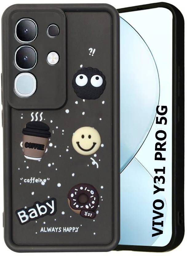 Micvir Back Cover for Vivo Y31 Pro 5G (Black, Silicon, Pack of: 1) — image 1 of 1