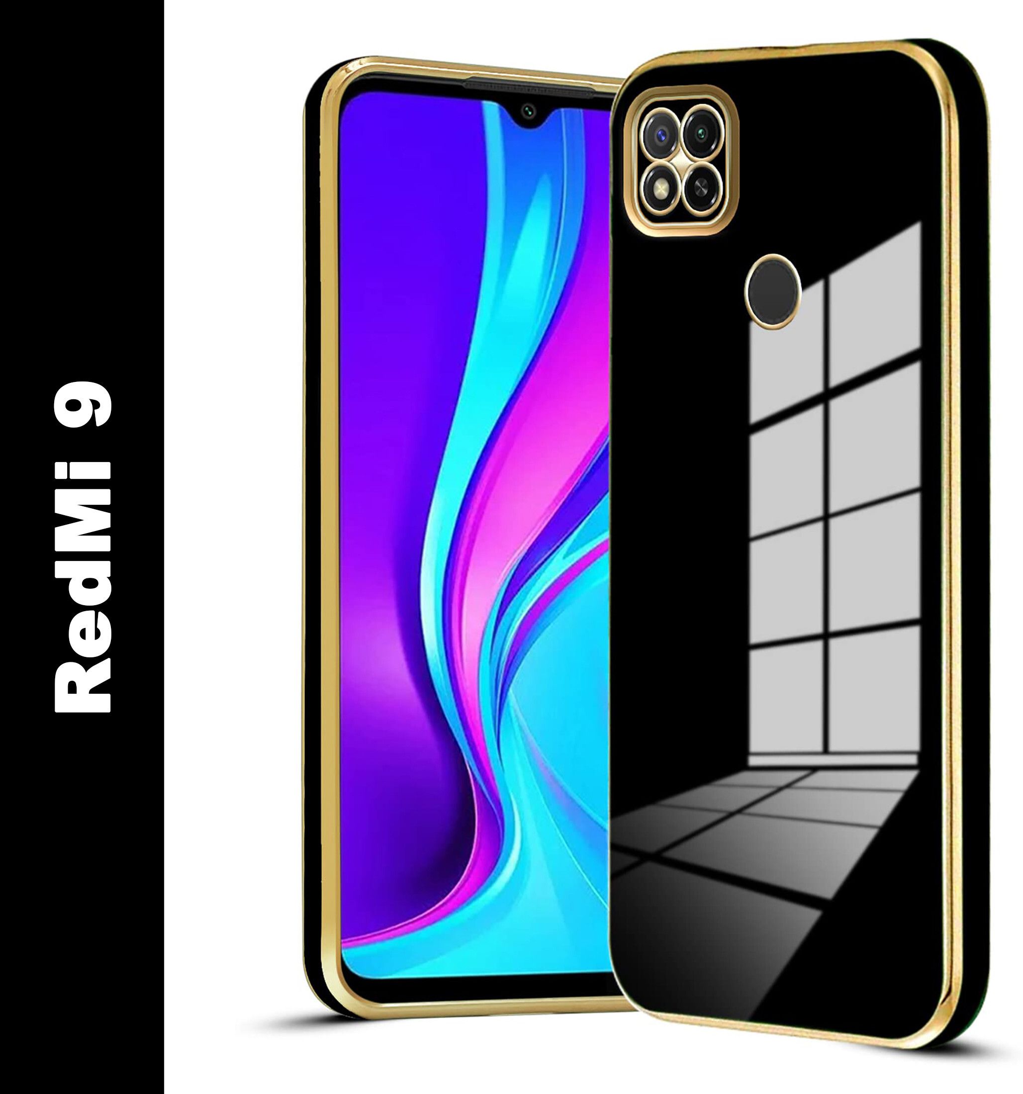 Micvir Back Cover for Redmi 9 (Black, Silicon, Pack of: 1)