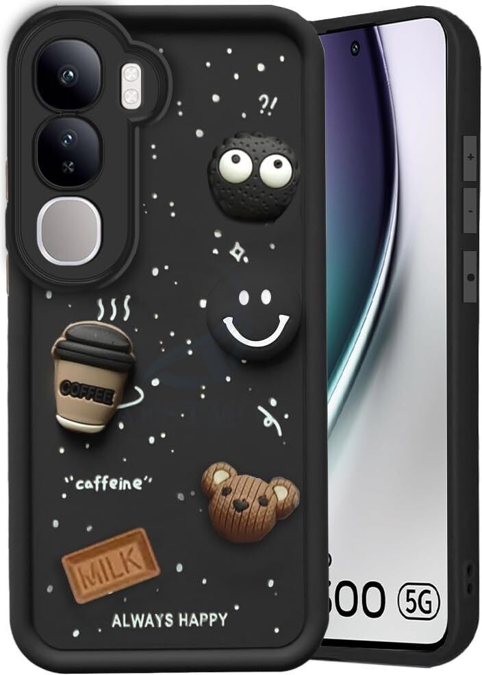 Micvir Back Cover for vivo Y300 5G (Black, Silicon, Pack of: 1) — image 1 of 1