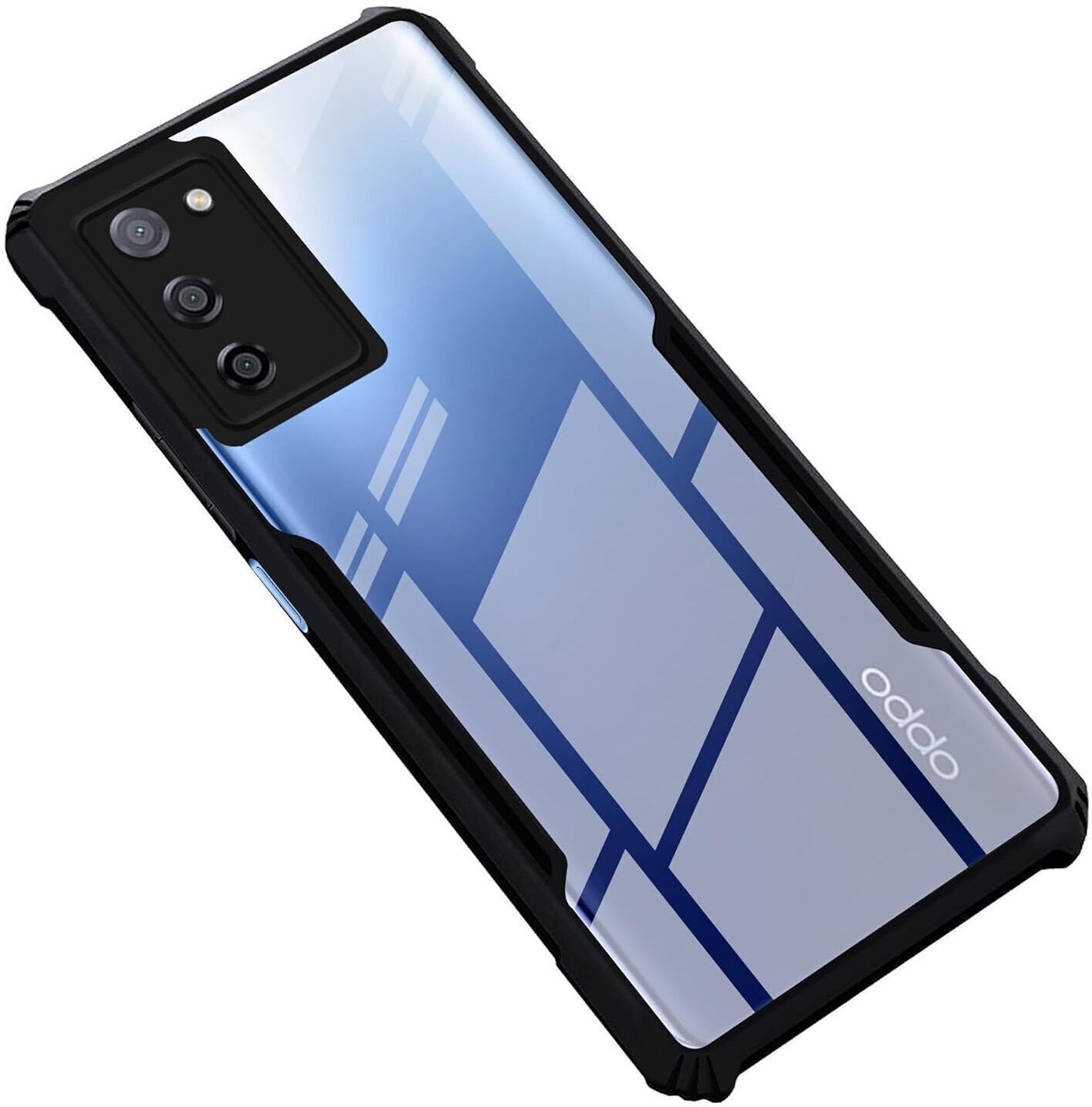 Micvir Back Cover for Oppo A55 5G (Transparent, Black, Shock Proof, Polycarbonate, Pack of: 1)