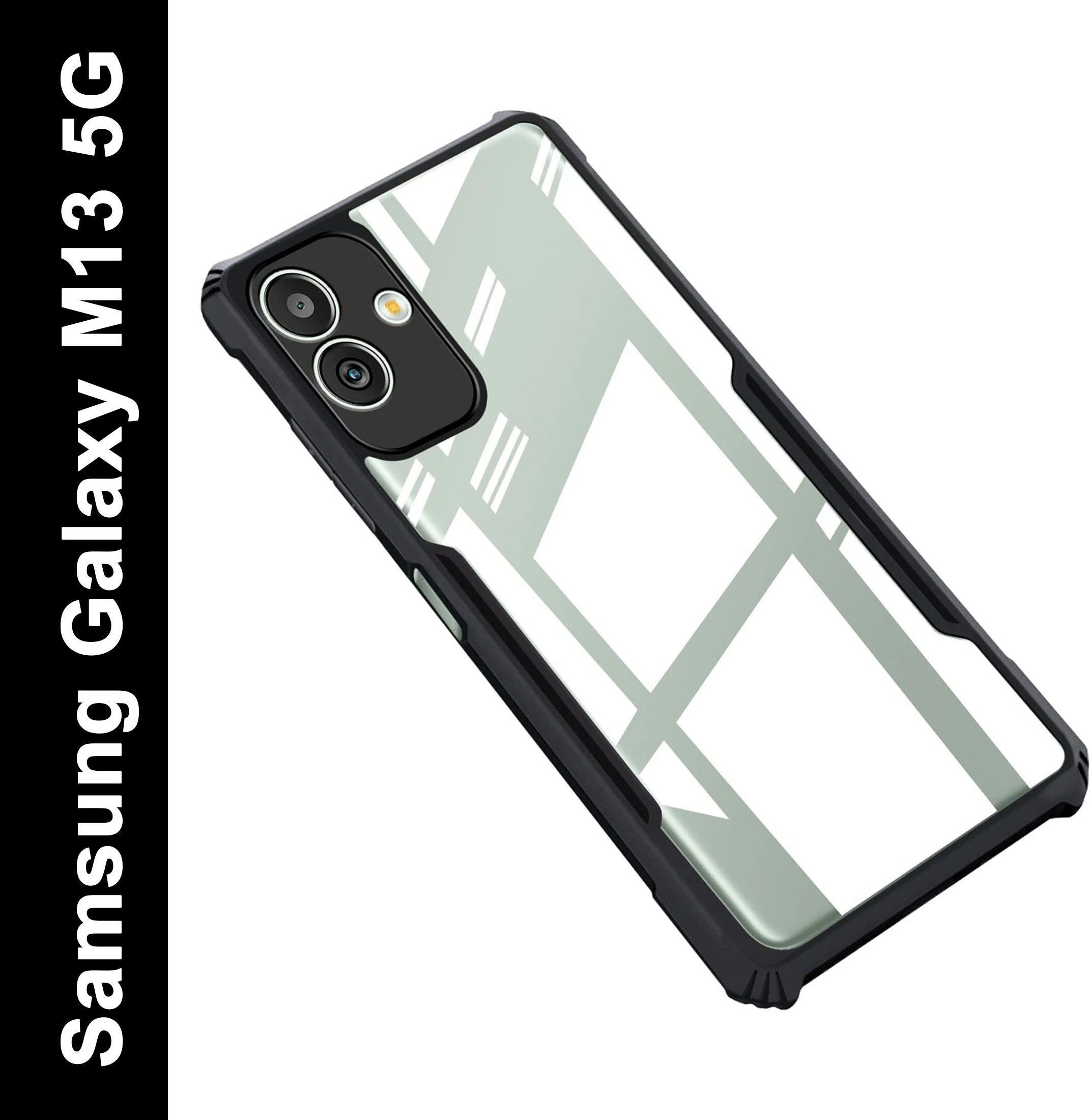 Micvir Back Cover for Samsung Galaxy M13 5G (Transparent, Black, Shock Proof, Polycarbonate, Pack of: 1)