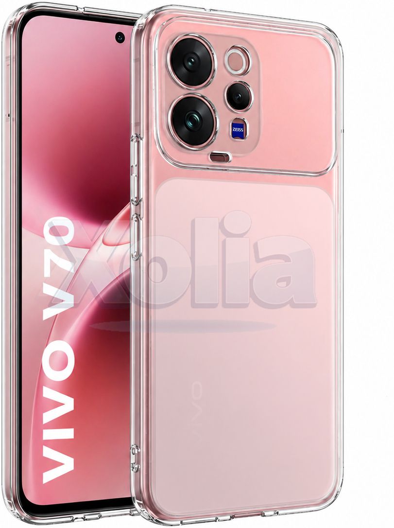 Xolia Back Cover for Vivo V70 5G (Transparent, Shock Proof, Silicon, Pack of: 1) — image 1 of 5