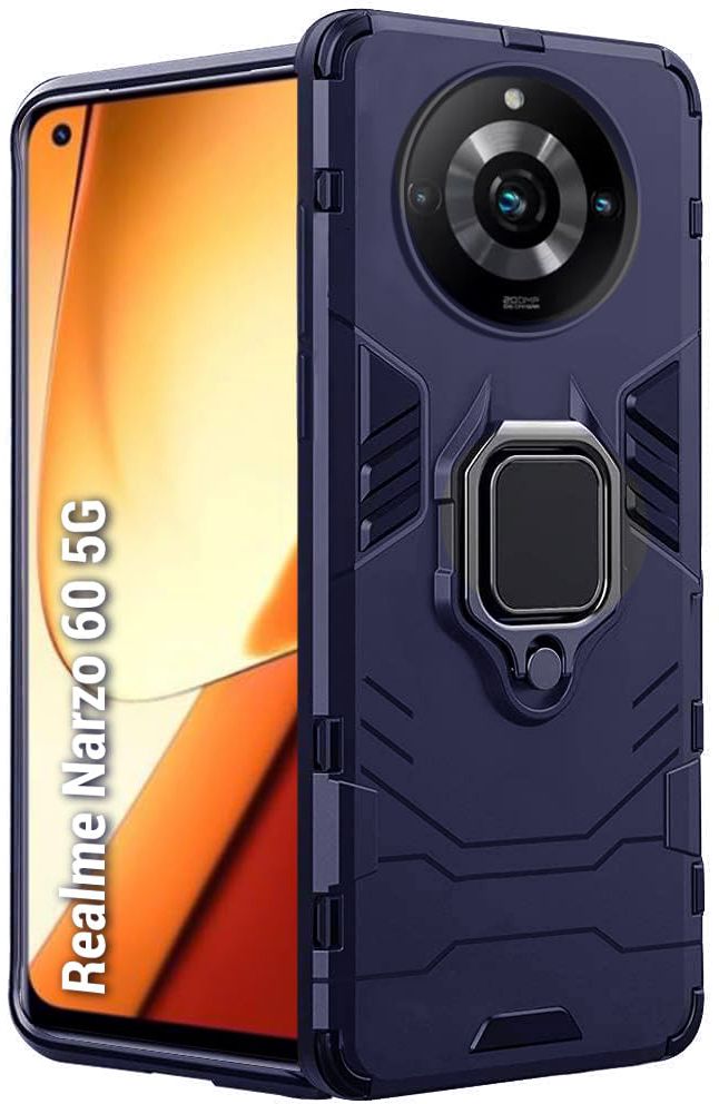 Micvir Back Cover for Realme Narzo 60 5G (Transparent, Blue, Shock Proof, Plastic, Silicon, Pack of: 1)
