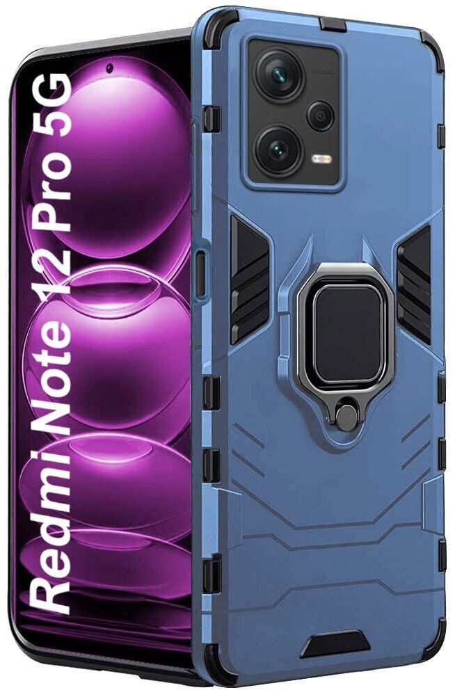 Micvir Back Cover for Redmi Note 12 Pro 5G (Transparent, Blue, Shock Proof, Plastic, Silicon, Pack of: 1)