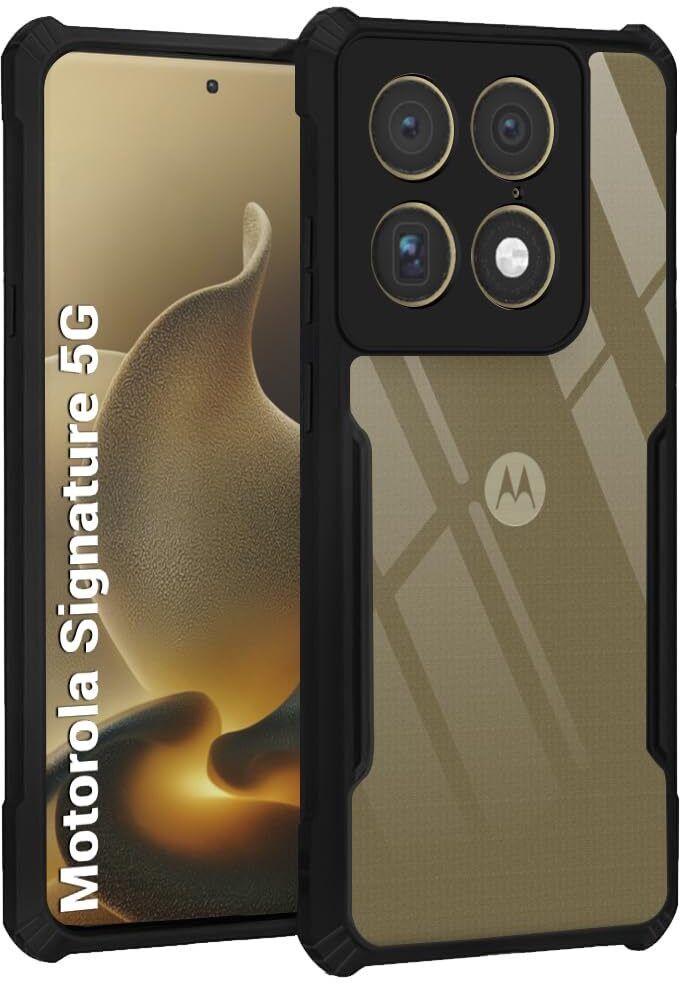 Xolia Back Cover for Motorola Signature 5G, Infinix Smart 5 (Transparent, Black, Shock Proof, Polycarbonate, Pack of: 1)